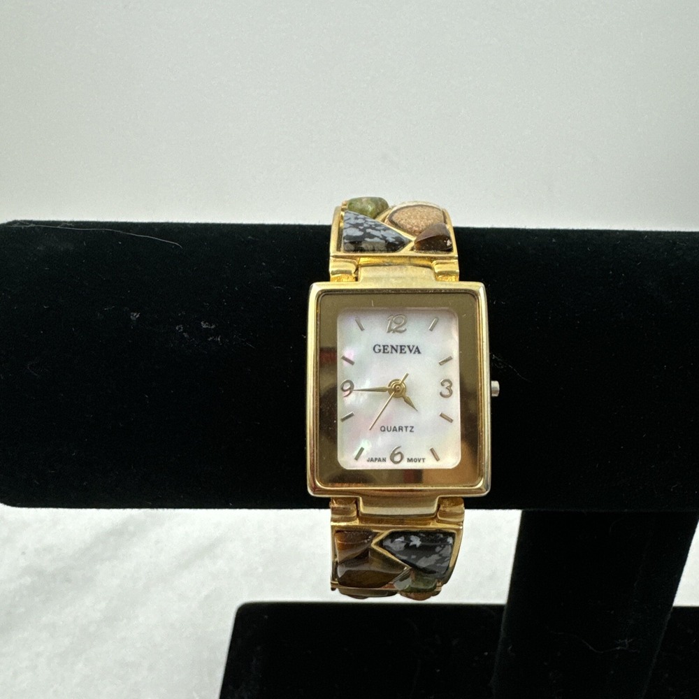 Geneva Gemstone Watch Gold tone (Need Battery)